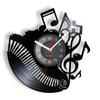 Klavierzimmer Noten Schallplatte Uhr Musiker Pianist Lehrer Individuelles Schild Wandkunst Vinyluhr Ich liebe Musik Uhr Uhr