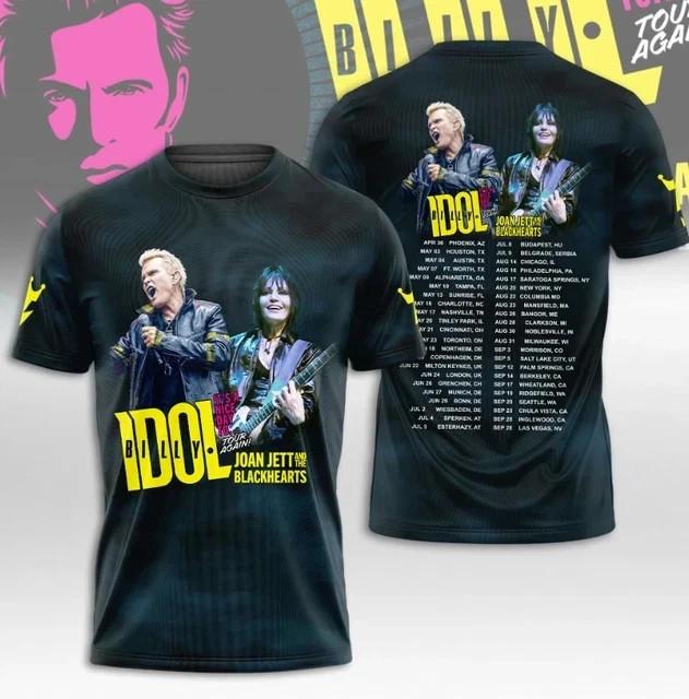 NEW Billy Idol Joan Jett 2026 Tour 3D Shirt Unisex Concert S to 5XL XL