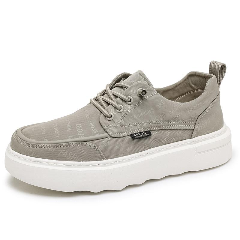 2025 Spring and Summer Breathable Canvas Board Shoes Men's New Trend Versatile Sports Shoes Soft Sole Non-slip Original White Shoes Men