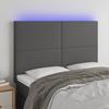 VidaXL LED Headboard Bedroom Furniture Double Bed Accessory Head of Bed Frame Interior Grey 3122238