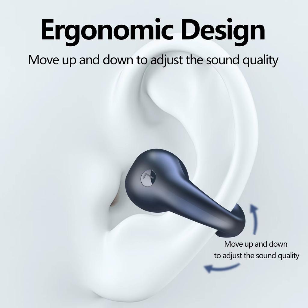 Clip-on Bone Conduction Earphones LED Surround Sounds Wireless Bluetooth 5.3 Headphones Noise Reduction Headsets Sports Earbuds