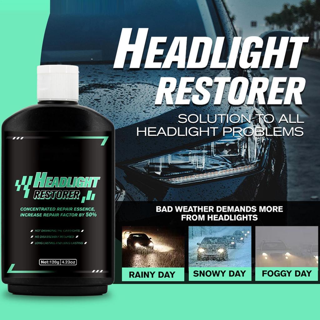 Headlight Restoration Refurbish Agent Cream With Sponge Headlamp Repair Cleaning Kit For Car Vehicle Automotive Trunk Headlights
