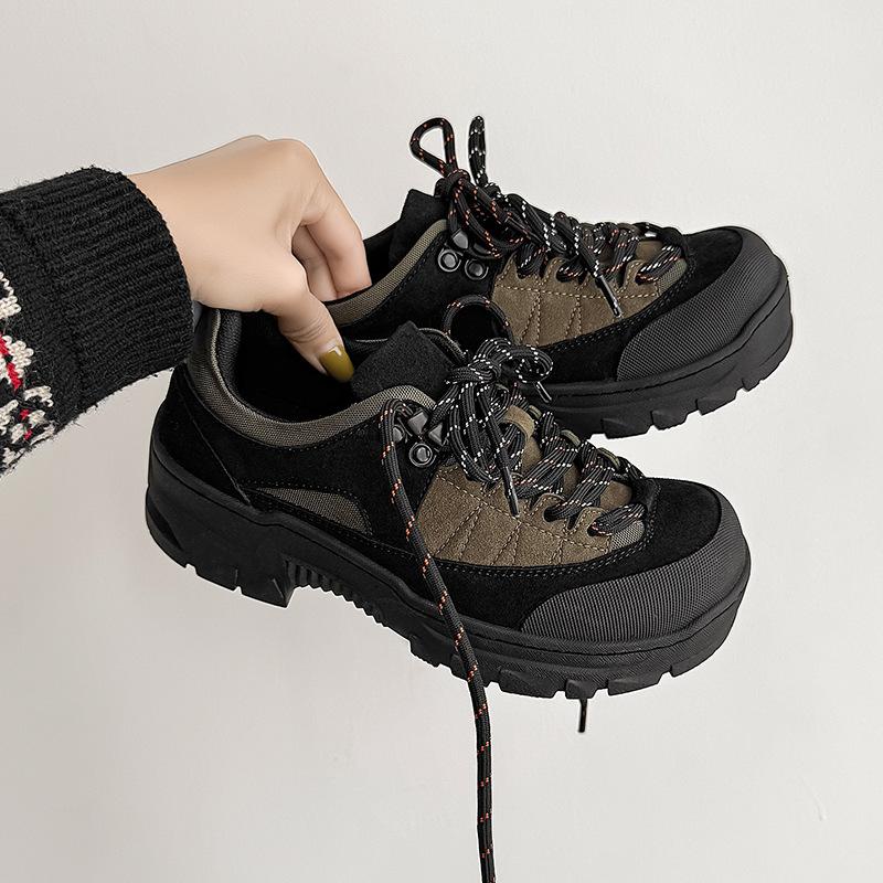 

Shoes spring sports casual trendy shoes high-end hiking shoes niche platform outdoor hiking shoes 44 зелений