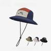 Printed Letter Color Blocked Neutral Summer Sunshade Casual Hat Fisherman
