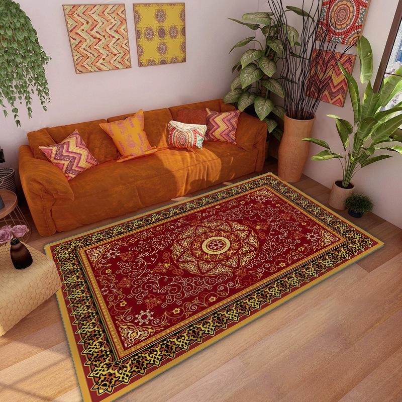 

Персидский напольный ковер в стиле бохо в стиле ретро для гостиной, большой ковер, декор для столовой, ковер для спальни, прикроватные коврики, нескользящий 50*80cm