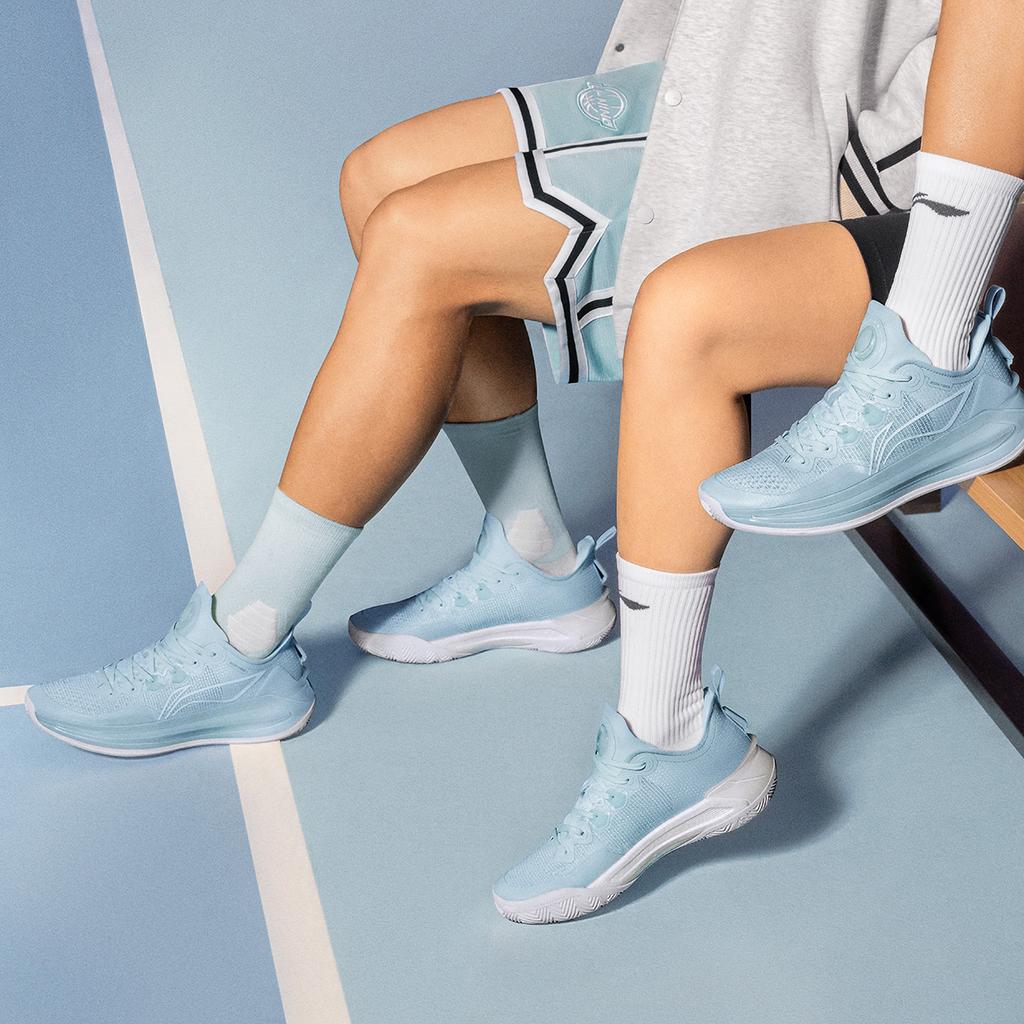 Li Ning Liren 3 V2 Slip Resistant, Abrasion Resistant, Breathable Low Top Basketball Shoes Unisex Aqua Blue ABAT057-2