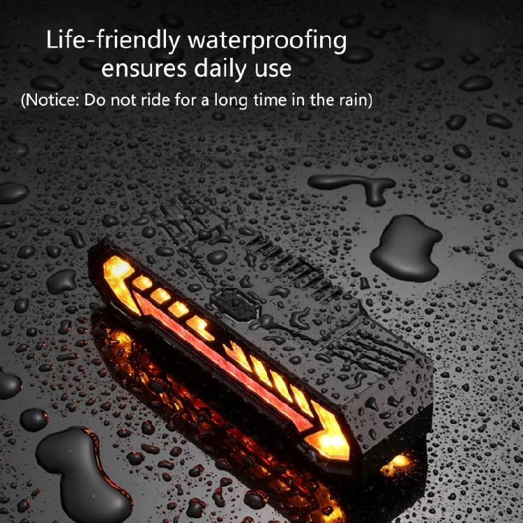 Rechargeable Cycling Rear Light Turn Signal Light Bikes Taillight With Large Viewing Angles And 50 Lumen Red Yellow LEDs