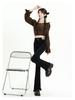 Women's Black Micro-Flare Winter 2026 Retro Slimming Floor-Length Bell Bottom Jeans