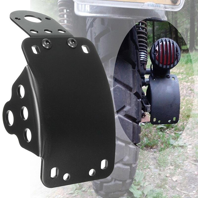 Matte Black Retro Motorcycle License Plate Frame Motorcycle License Plate Bracket Side Mounted Taillight Bracket