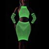 FASHION Plus Size Erotic Curvy Bodysuit Costumes Sex Mesh Babydoll Dress New Luminous Crotchless Bodystocking For Transparent Lingerie