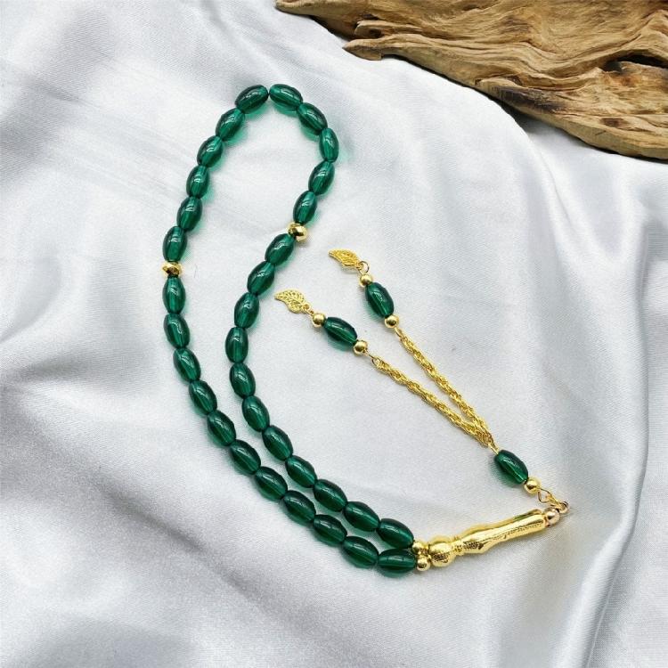 Rosario Islamico in Vetro Misbaha Perline di Preghiera Musulmani Bracciale Misbaha Islamico con Nappe Perline di Preghiera Tasbih Musulmane Regali