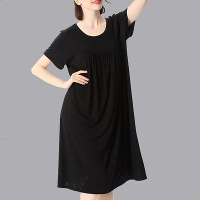 Women Summer Cotton Long Sleepshirt Loose Soft Nightdress Causal Sleepwear Plus Size Nightgowns