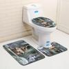 Animal Toilet Floor Mat Three-Piece Bathroom 3-Piece Carpet Doormat