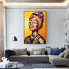 Abstract Knife Oil Painting Portrait Poster Sexy African Women Canvas Painting Wall Pictures for Living Room Cuadros Home Decor