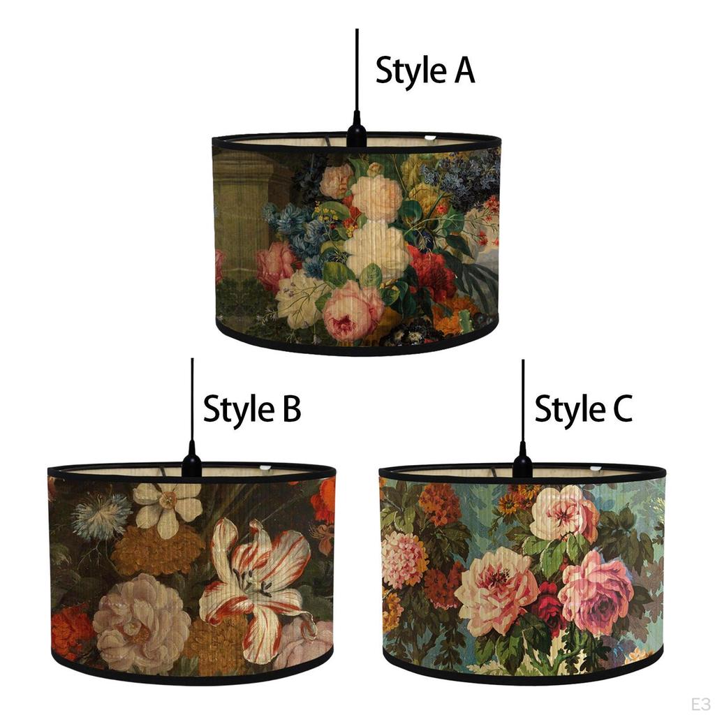 Bamboo Drum Shade for Table Lamps In Bedroom