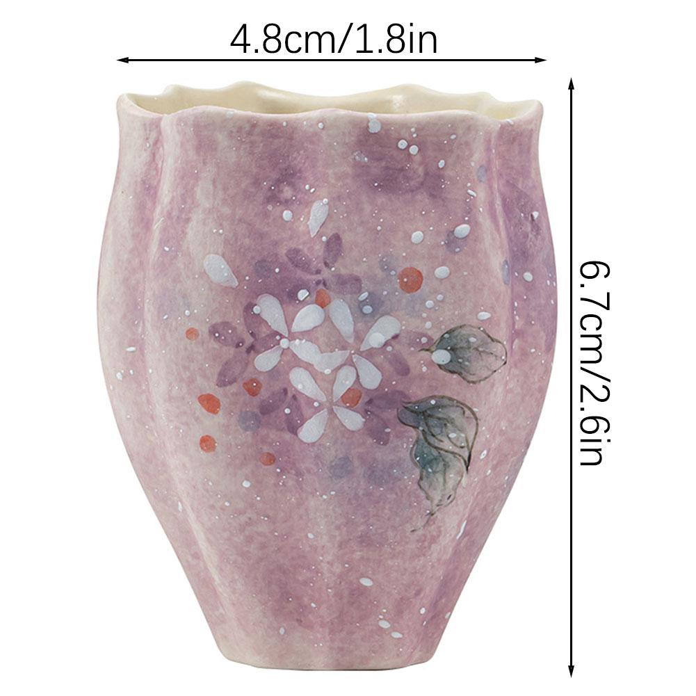 Ceramic Chinese Tea Cups Hand Painted Art Pottery Tea Cup For Adults