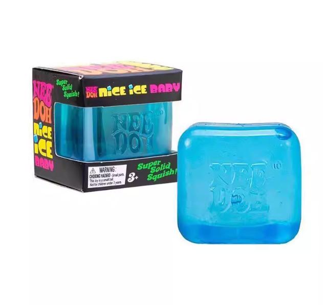 Schylling NeeDoh Cubo Bonito Azul Juguete Squishy Gel Frío Alivio del Estrés Juguete Fidget No Pegajoso para Niños Adultos Hogar Oficina Viaje