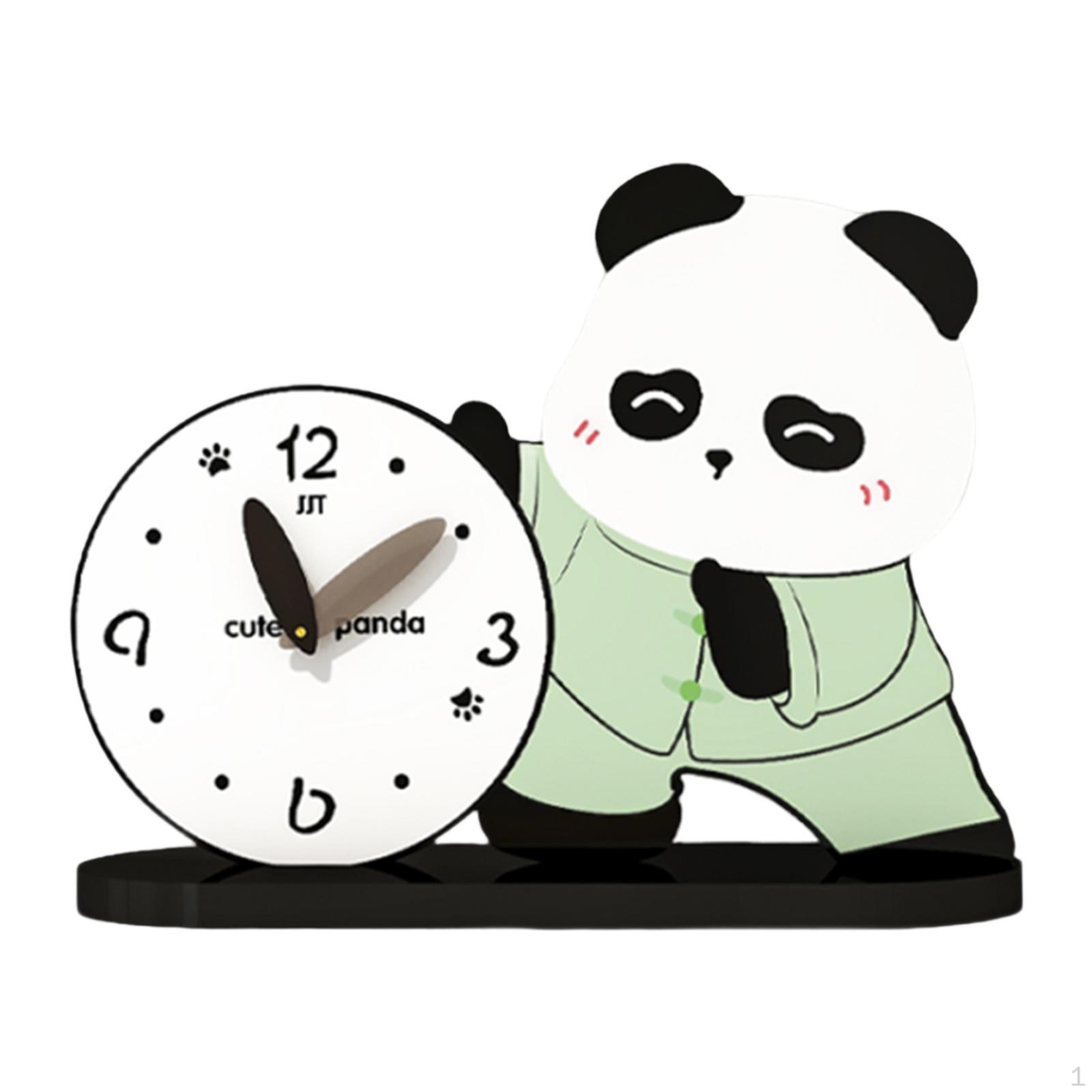 

Очаровательные часы-панда, настольное украшение, украшение для дома, современные настольные, малошумные, для столовой Style B