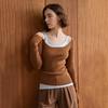 Waiwaiaiem Yy_Deep Square Neck Knit Top_2Color