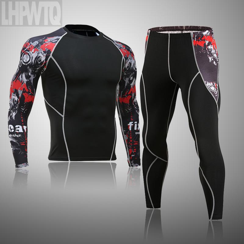 Ski Thermal Underwear For Men Male Thermo Clothes Compression Set Thermal Tights Winter Leggings Basketball Suit Quick Dry