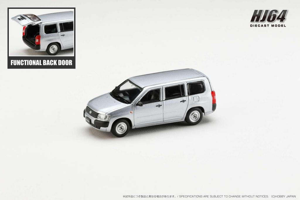 HJ64 1/64 Maßstab Toyota Probox Kombi DX Silber Metallic (Fertiges Produkt)