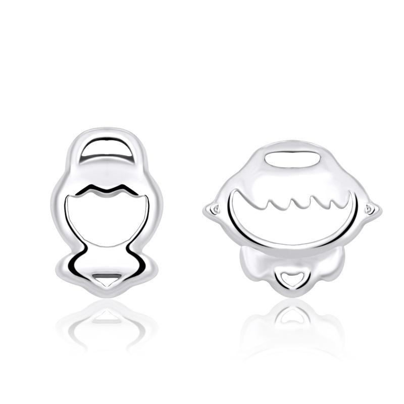 

Асимметричные серьги для пар мужчин и женщин белого золота