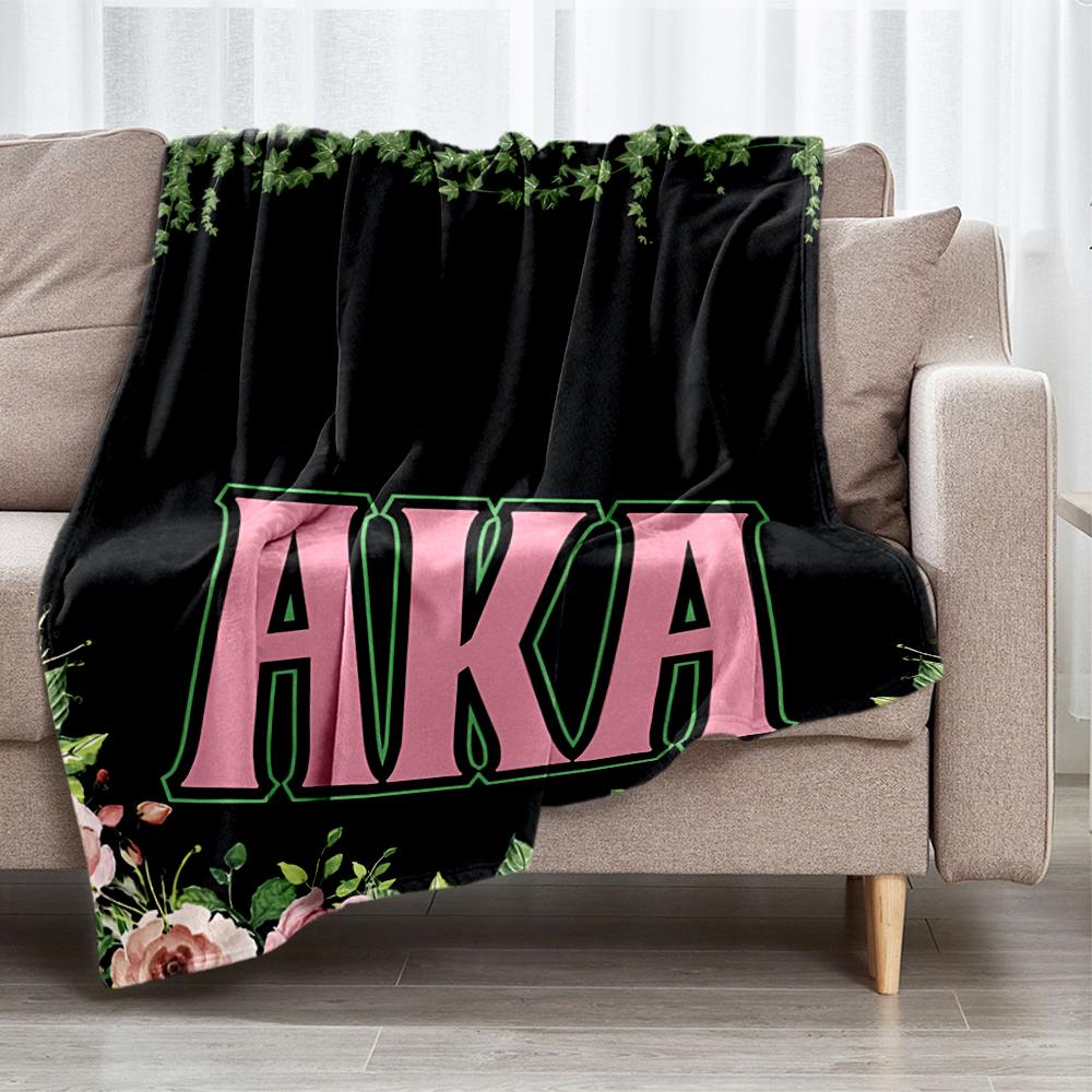 AKA Theme Printed Blanket - Perfect for Couch, Bed, Travel & Outdoor Use | Machine Washable, Cozy & Durable.