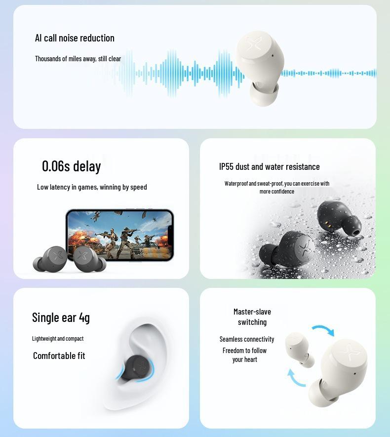 Edifier X3 AIR True Wireless Noise-Cancelling Bluetooth Earbuds - Waterproof Gaming and Sports.