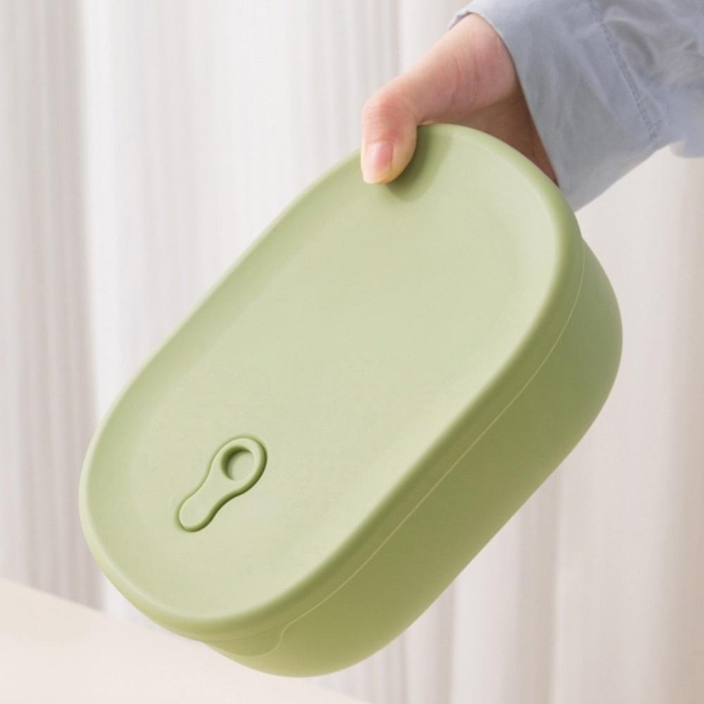 Silikonmatförvaringsbehållare, förberedelsebehållare för måltider, uppvärmning med mikrovågsugn, lätta att rengöra, enfärgade, 1000 ml