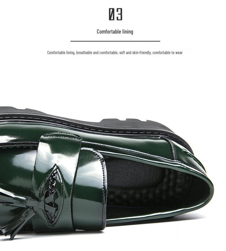 Men's British Style Plus Size Tassel Loafers – Thick Sole Business Casual Platform Leather Shoes
