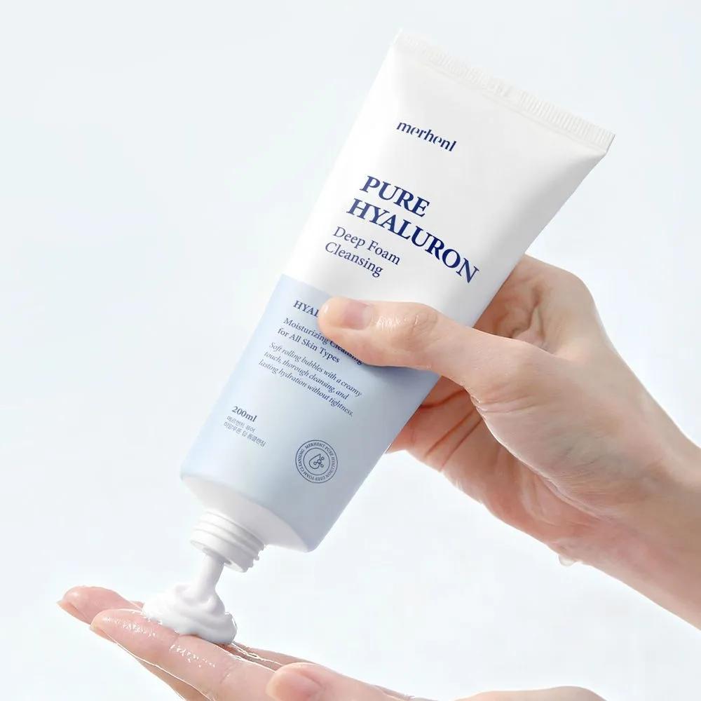 1+1 Merhent Pure Hyaluronic Large Capacity Foam Cleansing 200ml Mildly Alkaline Deep Cleansing Facial Wash Cleansing Foam Foam Cleanser