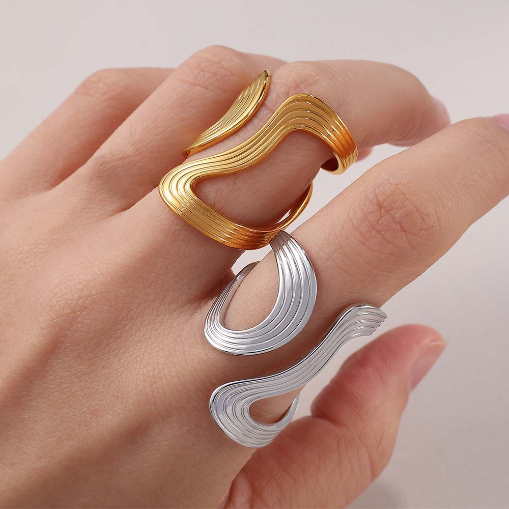 6Pcs/Set Boho Geometric Hollow Irregular Rings Set for Women Gold Silver Color Finger Rings Fashion Party Jewelry Accessories