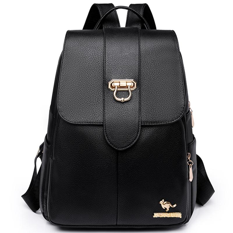 Luxus Frauen Weiche Leder Rucksack Geldbörsen Weibliche Schule Buch Taschen Große Kapazität Reise Rucksack 2023 Trend Casual Rucksack Sac