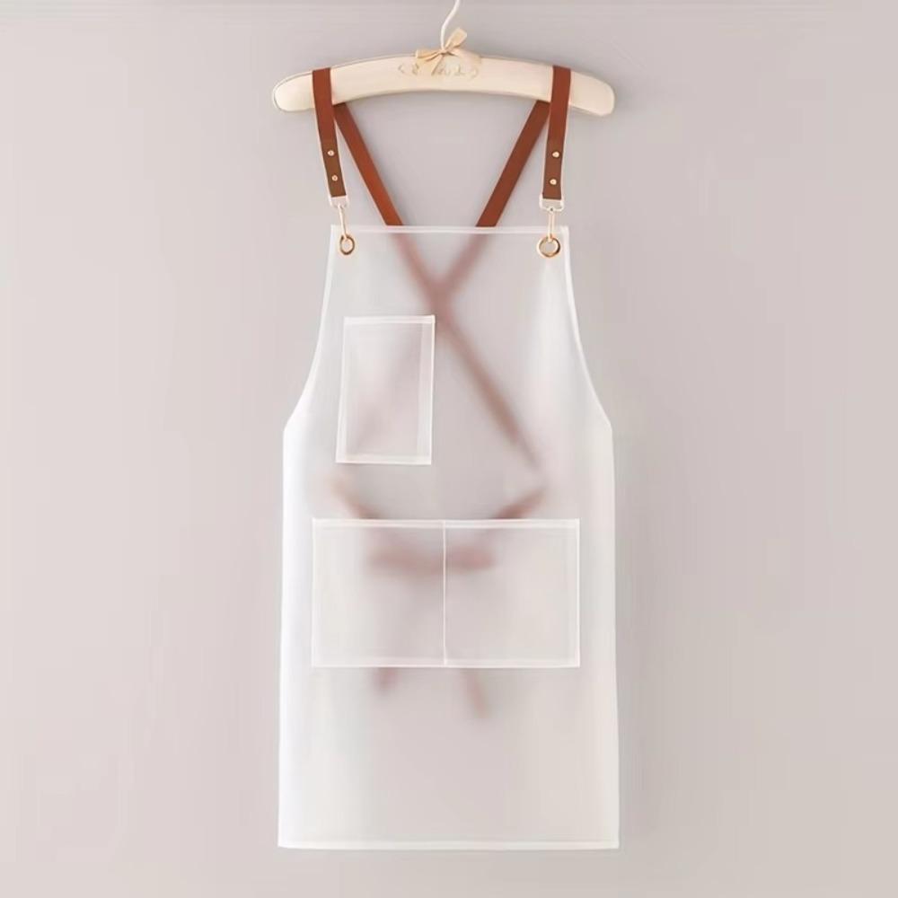 Waterproof Kitchen Apron Transparent Black Cleaning Aprons New Work Apron