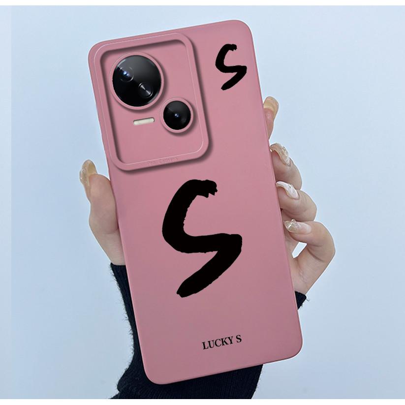 

For Tecno Spark 10 5G KI8 Cover Case Lucky Initial Letter Silicone Soft Matte Phone Bumper For Techno Spark 10 5G Casing Tecno Spark 10 5G