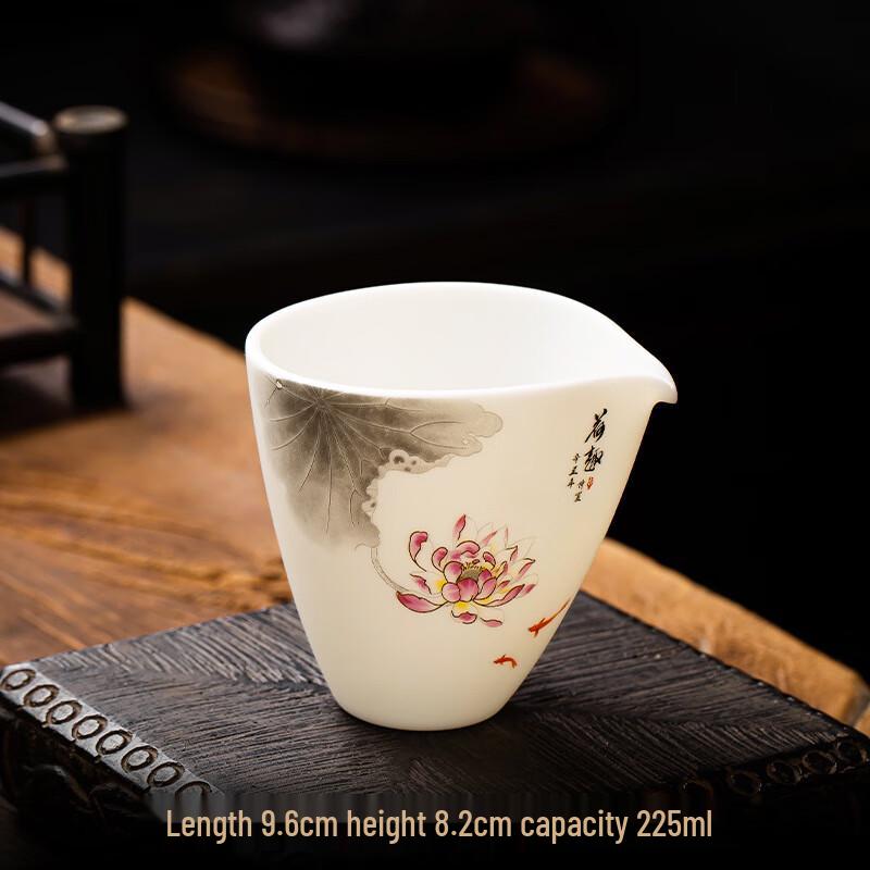 Chaxun Gold-Painted Blue Lotus Ceramic Tea Pitcher