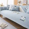 Summer Sofa Cushion Cartoon Panda Dust Cover Non-Slip Sofa Cover Cloth Backrest Towel Summer Cool Breathable