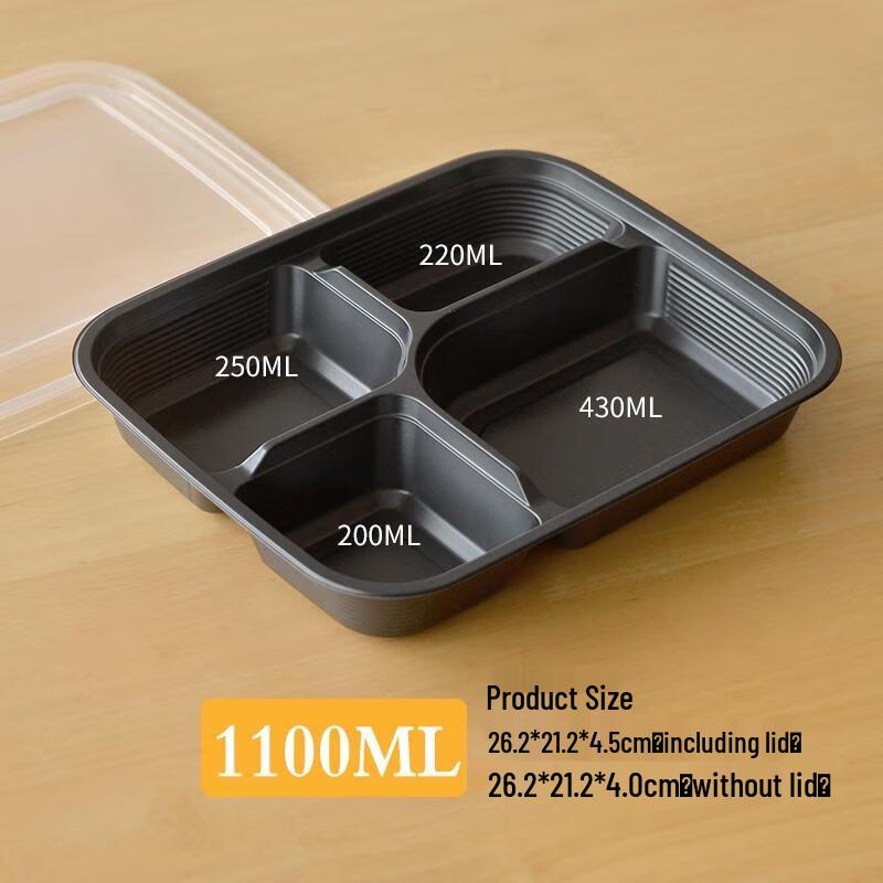 

HANDUNYOU Disposable 4-Compartment Meal Prep Containers with Lids
