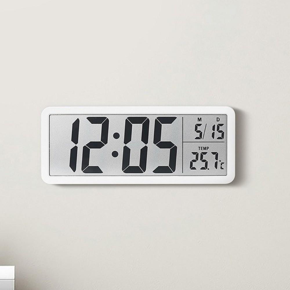 Large Screen LCD Digital Wall Clock Humidity Temperature Digital Wall Clock 12/24H Format Date Week Display Electronic Clock
