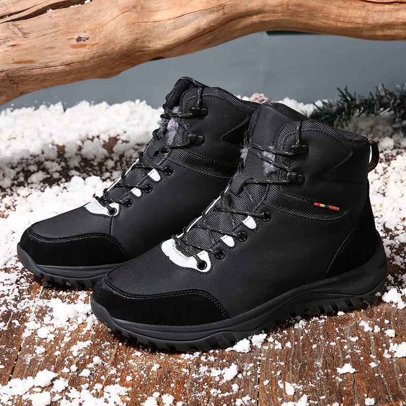 Newest Men'S Shoes Warm Winter Boots Men Casual Leather Outdoor Hiking Boots Man Non-Slip Ankle Snow Footwear Male Plus Size 38-47