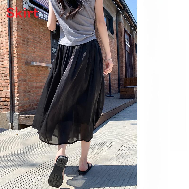Elegant Polyester Satin Skirt For Casual And Date Wear With Asymmetric Design For Teen Girls