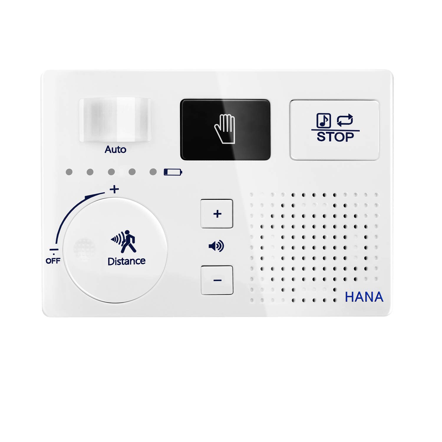 

Toilet flushing sound generator, sound masking device, automatic human detection, Micro SD card compatible, battery and AC adapter compatible, wall-mo