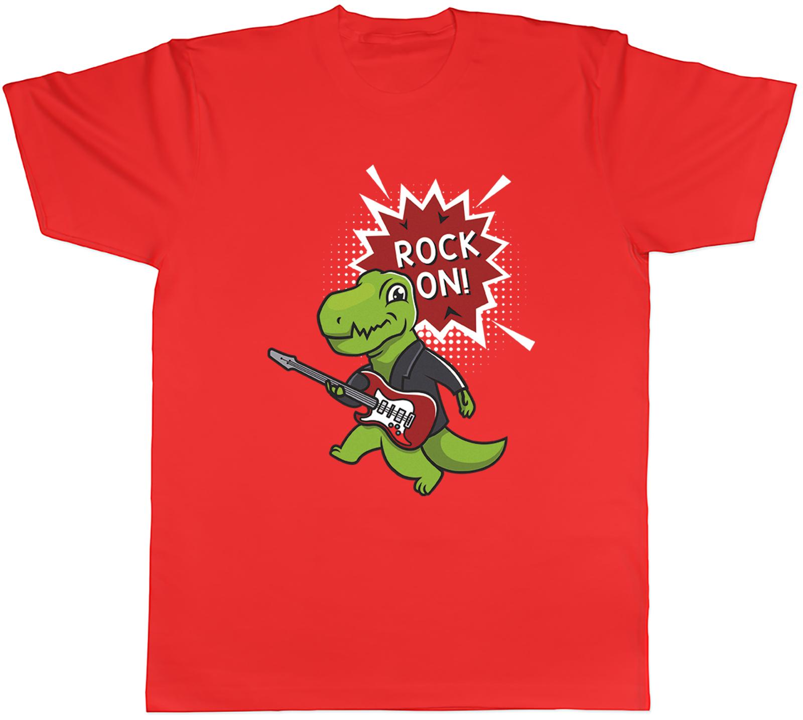 Rock on Unisexs TShirt Dinosaur on Skateboard Unisex Tee Gift S