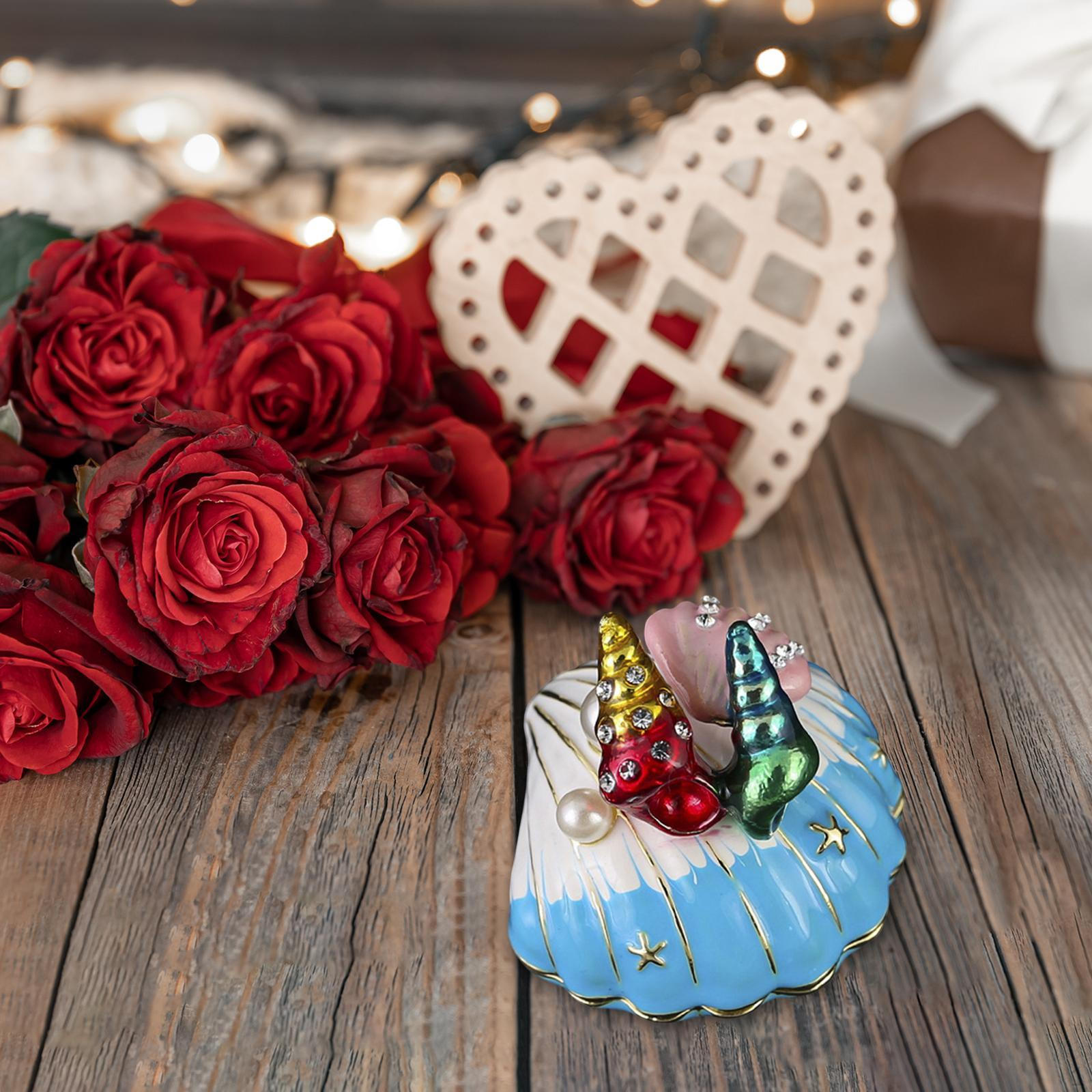 

Скринька для ювелірних прикрас у формі черепашки Навісна брелок Ремісничий стіл Сховище пам’ятних подарунків для кілець синій