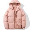Men's cotton clothes winter new loose hooded solid color thickened warm thickened couple bread clothes cotton clothes