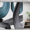 Abstract Turquoise Blue Printed Shower Curtain Modern Minimalist Contemporary For Bathroom Decor