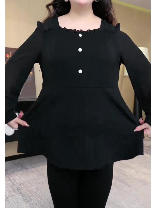 2025 Spring Plus Size Chiffon Lace Casual Shirt - Versatile Fashion for Middle-Aged Women