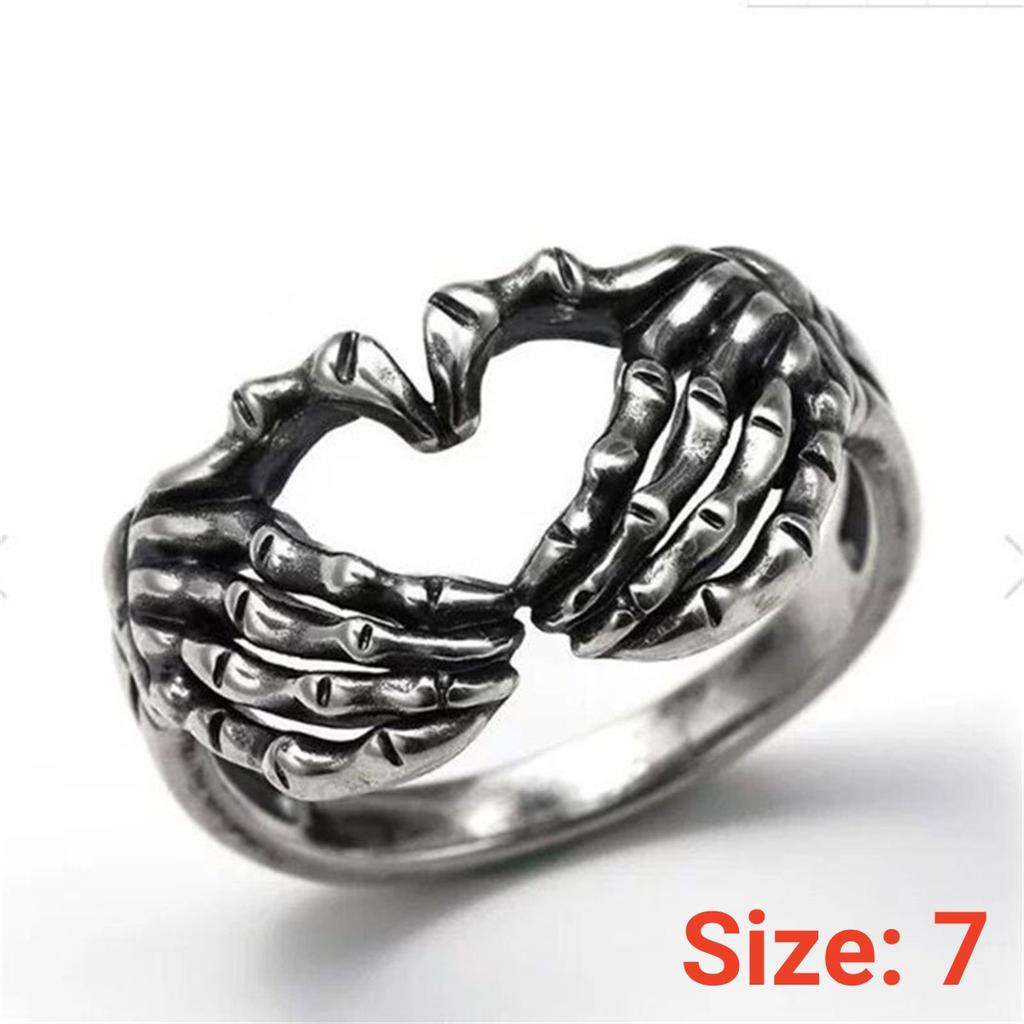 Romantic Love Heart Hand Hug Rings For Women I Love You Forever Punk Gesture Wedding Band Finger Ring Anniversary Couple Jewelry