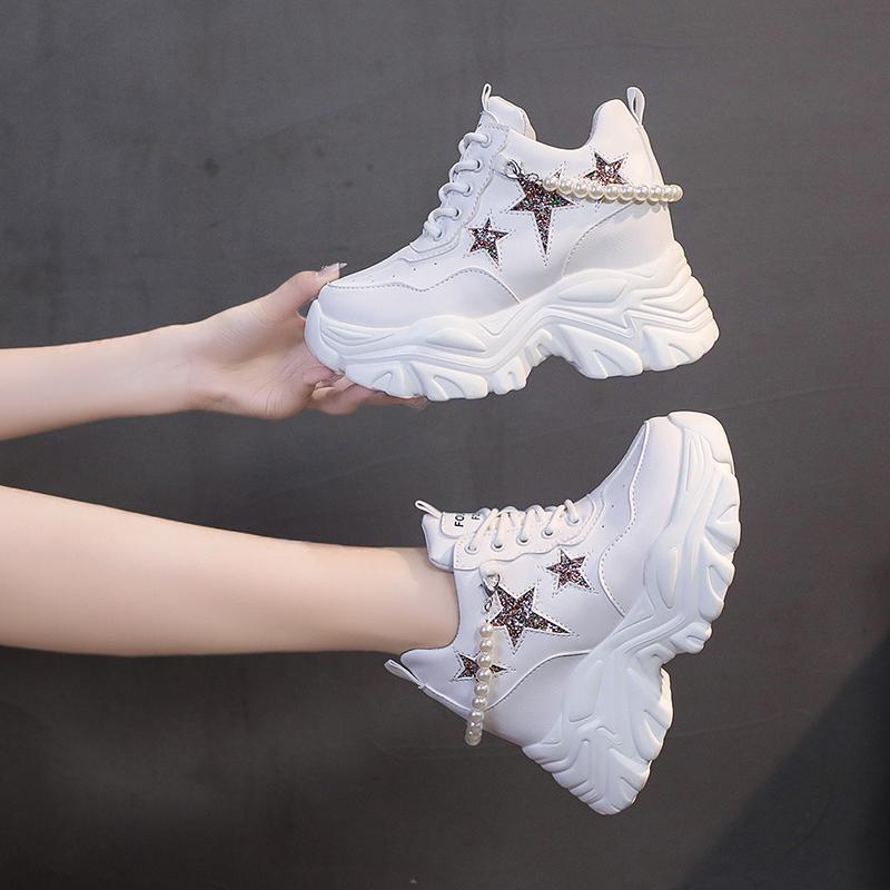 Fashion High Quality High Platform Shoes Woman Autumn Chunky Sneakers Increased 10cm Ladies Shoes Trainers Zapatillas Deportivas Mujer