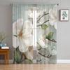 Weiße Blumen Vintage Durchsichtige Vorhänge Für Wohnzimmer Schlafzimmer Kinderzimmer Tüll Fenster Vorhänge
